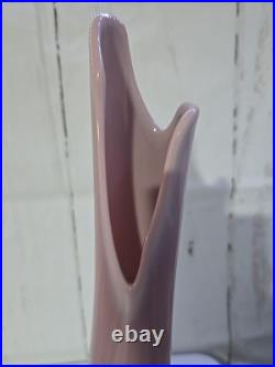 Vintage Rare Color Lilac L. E Smith Glass Swung Vase Mid Century Modern MCM Retro