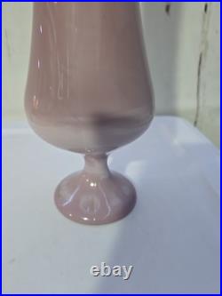 Vintage Rare Color Lilac L. E Smith Glass Swung Vase Mid Century Modern MCM Retro