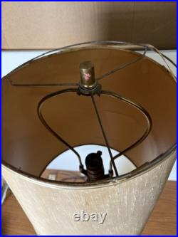 Vintage Rare Estate Find Mid Century Amber Glass Tapered Lamp