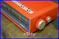 Vintage Rare Grundig Flip Clock Eames Red Mid Century Modern Am/Fm Radio Mod