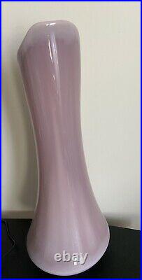 Vintage Rare L. E Smith Simplicity Viking Swung Glass Vase Lilac Lavender 16.5