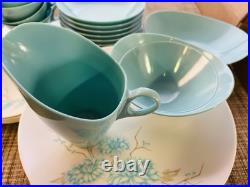 Vintage Rare MCM BROOKPARK Turquoise MUM melamine melmac 43 piece dinnerware set Vintage Rare MCM BROOKPARK Turquoise MUM melamine melmac 43 piece dinnerware set