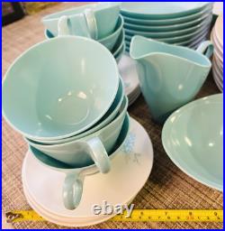 Vintage Rare MCM BROOKPARK Turquoise MUM melamine melmac 43 piece dinnerware set Vintage Rare MCM BROOKPARK Turquoise MUM melamine melmac 43 piece dinnerware set