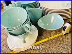 Vintage Rare MCM BROOKPARK Turquoise MUM melamine melmac 43 piece dinnerware set Vintage Rare MCM BROOKPARK Turquoise MUM melamine melmac 43 piece dinnerware set