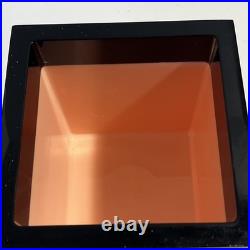 Vintage Rare MCM Lucite Black Peach Tissue Box Heavy Postmodern 2pc