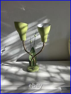 Vintage Rare Mid Century (1950's) Double Gooseneck Table Lamp Tulip Design