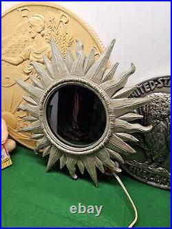 Vintage Rare Mid Century Modern Gold Luxe Sunburst Sun Star Infinity Mirror Lamp
