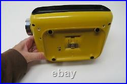 Vintage Rare Mid Century Modern Sankyo YELLOW Flip Roller Clock Works/Tested