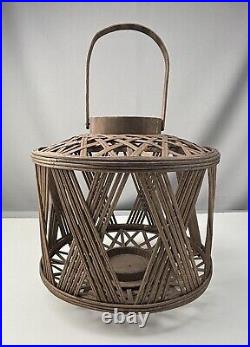 Vintage Rare Mid Century Modern Wooden Candle Lantern Authentic Vintage Rare Mid Century Modern Wooden Candle Lantern Authentic