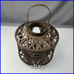 Vintage Rare Mid Century Modern Wooden Candle Lantern Authentic Vintage Rare Mid Century Modern Wooden Candle Lantern Authentic