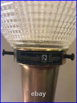 Vintage Rare Rembrandt Atomic Walnut Table Lamp Mid Century Modern