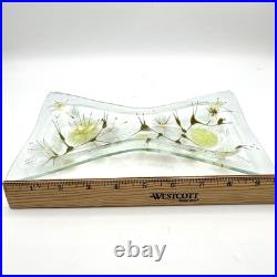 Vintage Rare & Unique MCM Higgins Signed Fused Art Glass 9.5x6.5 Bow Shaped