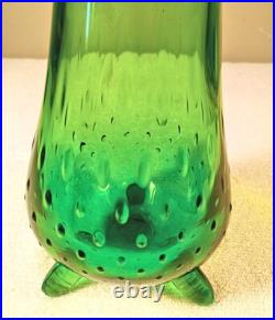 Vintage Rare Vase Mid-Century Modern LE Smith Swung Art Glass 3 Footed