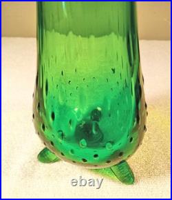 Vintage Rare Vase Mid-Century Modern LE Smith Swung Art Glass 3 Footed