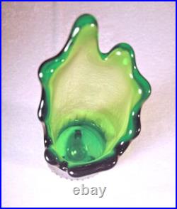 Vintage Rare Vase Mid-Century Modern LE Smith Swung Art Glass 3 Footed