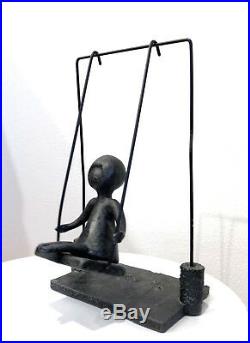 Vintage Rare William Lattimer Sculpture Girl Swing Kinetic Mid Century Modern