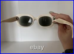 Vintage Ray Ban Danette White 1960s MidCentury Modern USA B&L Sunglasses RARE
