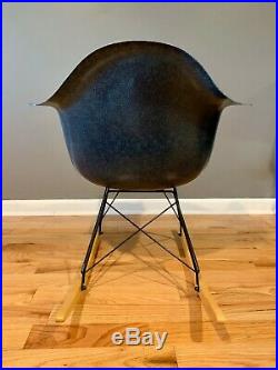 Vintage Restored Eames Herman Miller Fiberglass Rocking Chair Rare Royal Blue
