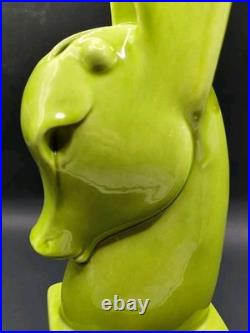 Vintage Royal Haeger Gazelle Vase R115 Chartreuse 13 MCM Gazelle Head Rare USA