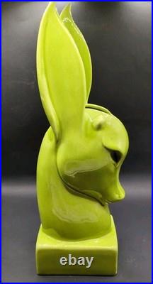 Vintage Royal Haeger Gazelle Vase R115 Chartreuse 13 MCM Gazelle Head Rare USA