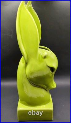 Vintage Royal Haeger Gazelle Vase R115 Chartreuse 13 MCM Gazelle Head Rare USA