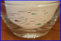 Vintage Scarce 1950's Libbey Atomic Fish Bowls (4 Total) RARE & HTF