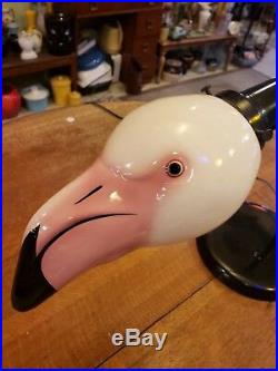 Vintage Style Retro Flamingo Head Desk Lamp Ceramic Works Rare