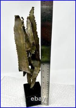 Vintage TOM GREENE Midcentury Modernist Brutalist Metal Sculpture Signed RARE