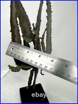 Vintage TOM GREENE Midcentury Modernist Brutalist Metal Sculpture Signed RARE