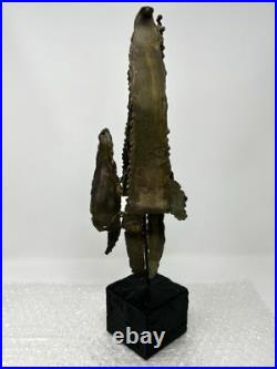 Vintage TOM GREENE Midcentury Modernist Brutalist Metal Sculpture Signed RARE