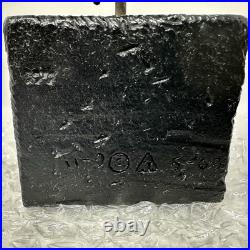 Vintage TOM GREENE Midcentury Modernist Brutalist Metal Sculpture Signed RARE