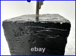 Vintage TOM GREENE Midcentury Modernist Brutalist Metal Sculpture Signed RARE