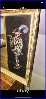 Vintage Turner Mid Century Modern Wall Accessory Shadow Box Velvet Jesters Rare