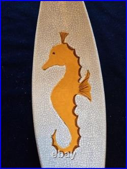 Vintage Very Rare Ceramic Seahorse Console Bowl Mid-Century Modern Footed Base