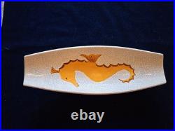 Vintage Very Rare Ceramic Seahorse Console Bowl Mid-Century Modern Footed Base