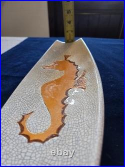 Vintage Very Rare Ceramic Seahorse Console Bowl Mid-Century Modern Footed Base