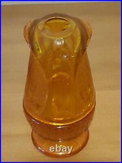 Vintage Viking Glass Owl Candle Fairy Lamp Rare Persimmons Color