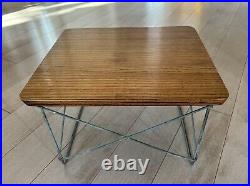 Vintage c. 1950-53 Eames Wire Base Low Table with Plywood Top Mid-Century Modern