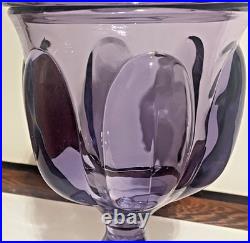 Vintage rare Viking Glass Teaberry Lilac 6 Petal 10 lidded pedestal Candy Dish