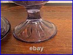 Vintage rare Viking Glass Teaberry Lilac 6 Petal 10 lidded pedestal Candy Dish
