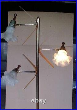 Vintage rare find teak wood and metal floor lamp pole lamp mid century modern