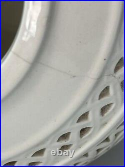 Vntg MCM Blanc De Chine Ceramic Reticulated Lamp Pendant 10 Rare