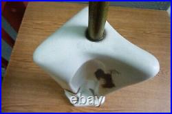 Vntg Rare Mid Century Modern Marianna Von Allesch Etched Ceramic Table Lamp MCM