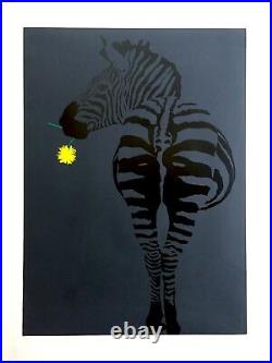 Vtg 1960's Rare MID Century Modern Pop Art Israel Zebra Silkscreen Print Poster