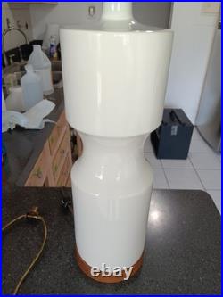 Vtg 1970s Royal Haeger Mid Century Modern Pottery & Wood Base Lamp-ULTRA RARE