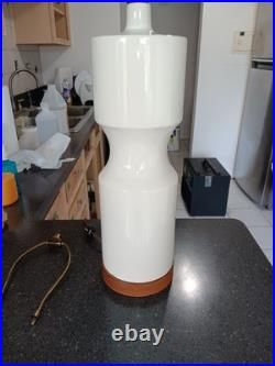 Vtg 1970s Royal Haeger Mid Century Modern Pottery & Wood Base Lamp-ULTRA RARE