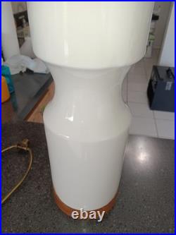 Vtg 1970s Royal Haeger Mid Century Modern Pottery & Wood Base Lamp-ULTRA RARE