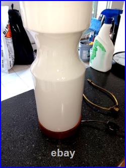 Vtg 1970s Royal Haeger Mid Century Modern Pottery & Wood Base Lamp-ULTRA RARE