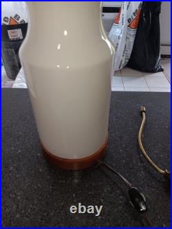 Vtg 1970s Royal Haeger Mid Century Modern Pottery & Wood Base Lamp-ULTRA RARE