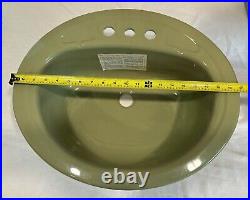 Vtg Avocado Green Oval DropIn Bath Sink MID CENTURY MODERN NWT RARE ACRYLIC